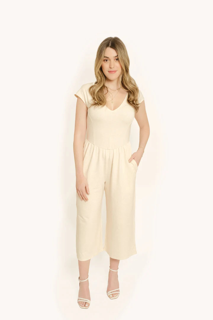Cali Culotte Romper in Heather Almond | SMASH+TESS CA