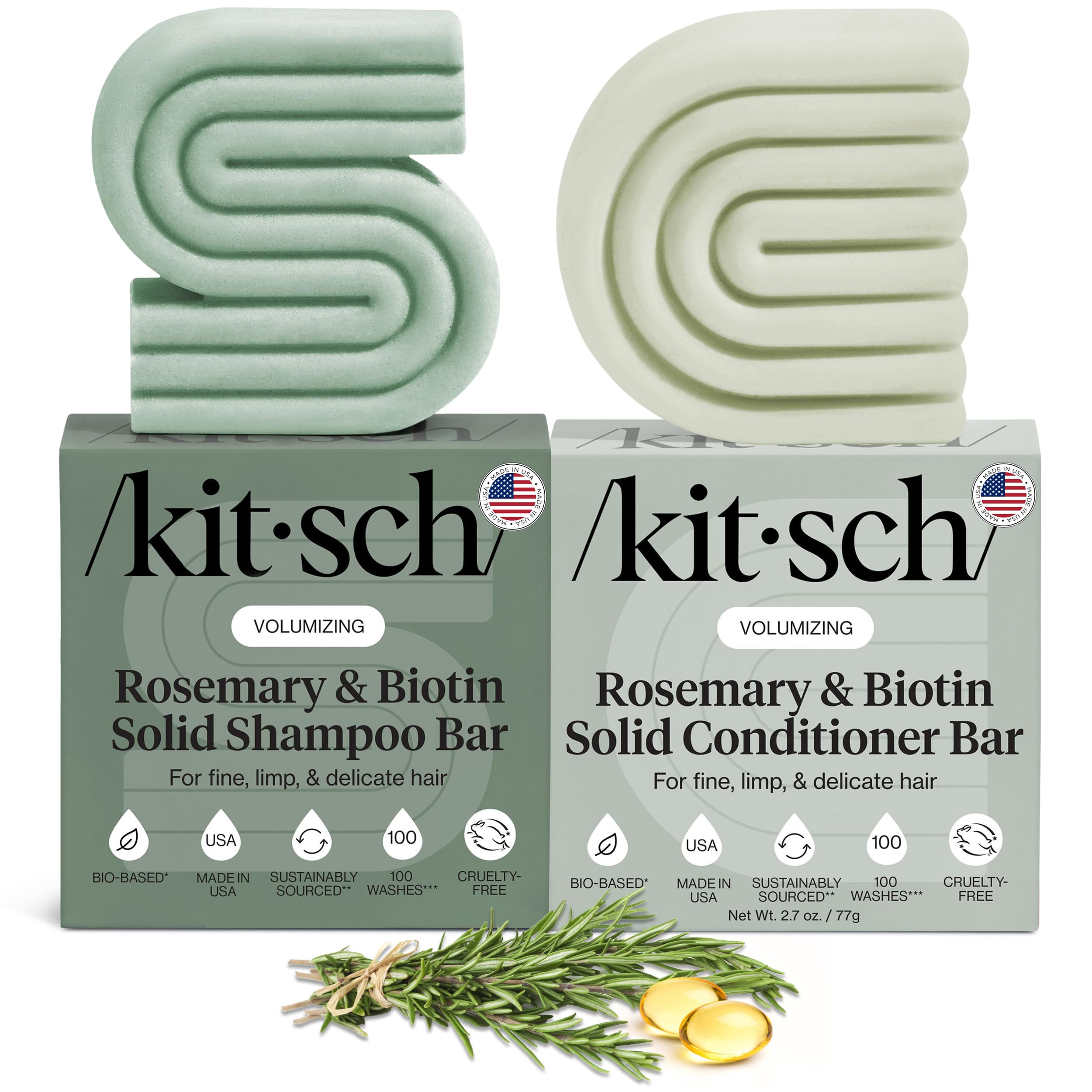 Kitsch Rosemary & Biotin Shampoo and Conditioner Set for Hair Growth - Strengthening, Thickening ... | Amazon (US)