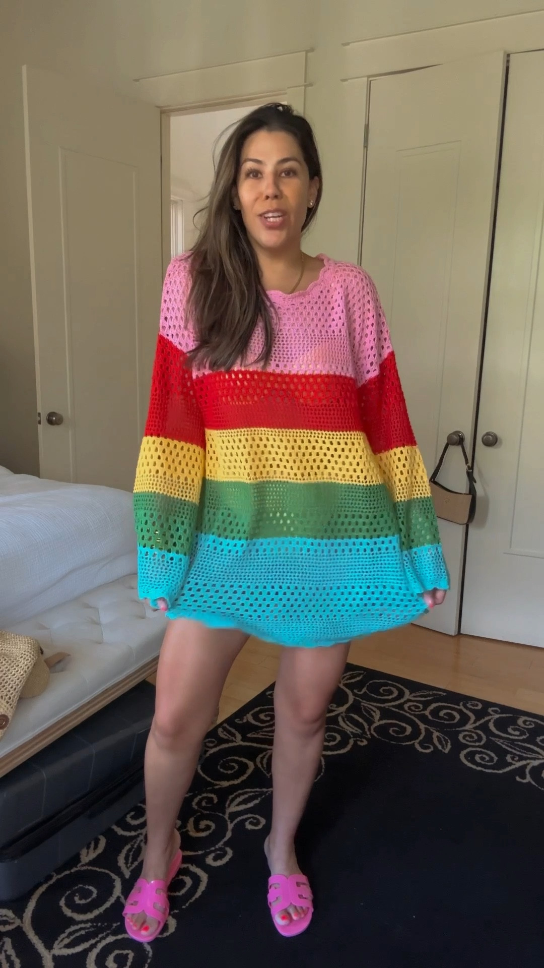 Beach day outfit! Wearing size medium in bikini top and bottoms (curve love). Size XL in cover up.

#LTKSwim #LTKVideo #LTKFindsUnder50