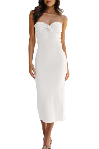Amazon.com: LILLUSORY Women 2025 Summer Spring Corset Bodycon Midi Vacation Sun Dresses Sexy Baby... | Amazon (US)