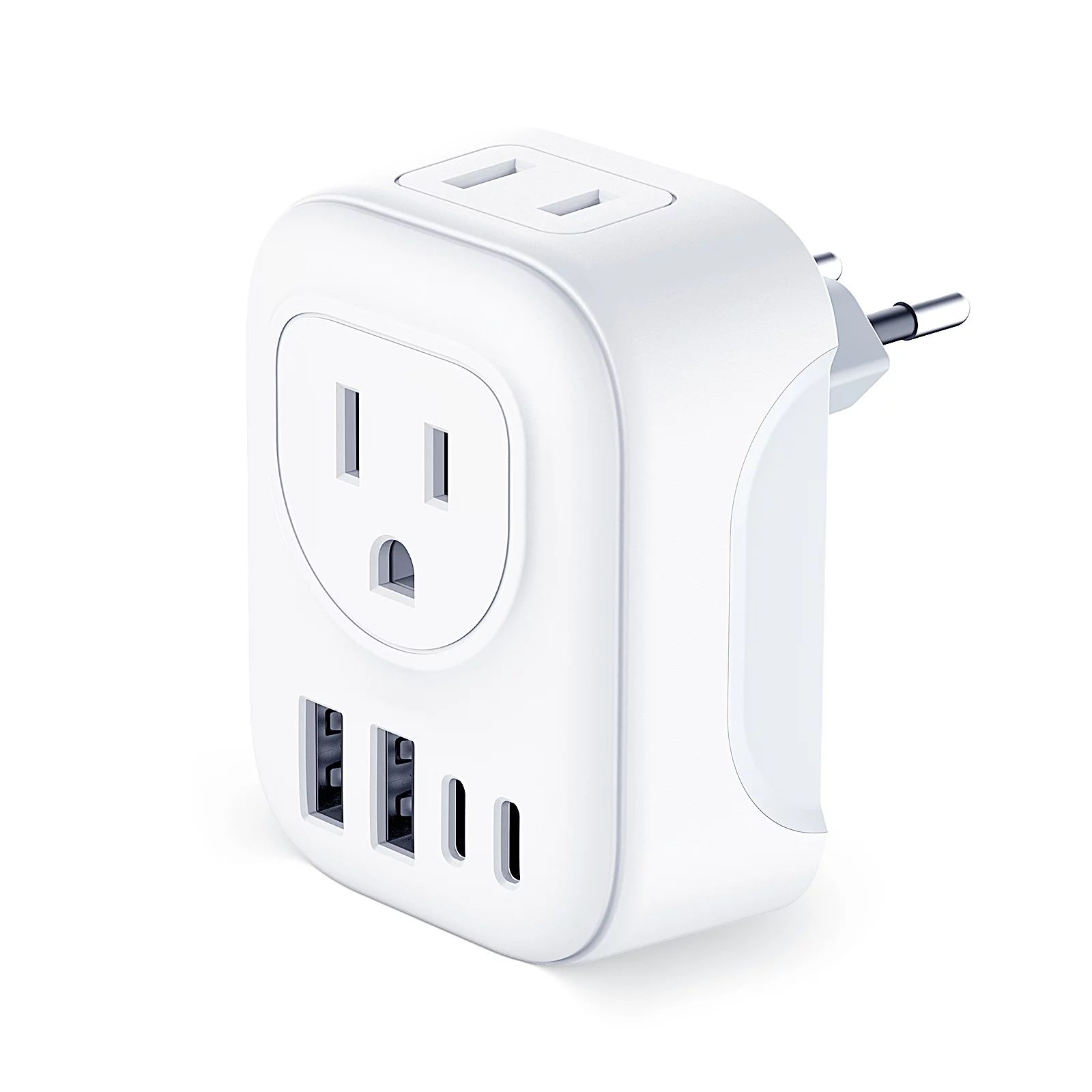 European Travel Plug Adapter, Meromore International Plug Adapter with 2 AC Outlets 4 USB Ports(2... | Walmart (US)