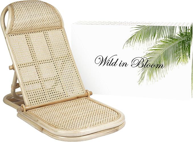 Rattan Folding, Portable Beach Chair, Wicker, Cane, Bamboo Lounger. Rattan Lawn, Floor, Pool Loun... | Amazon (US)