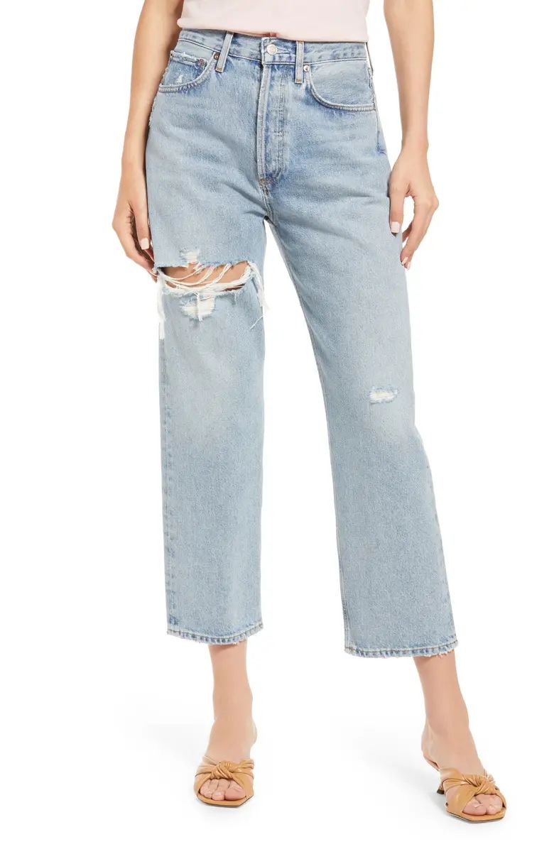 AGOLDE '90s Ripped Crop Loose Fit Jeans | Nordstrom | Nordstrom