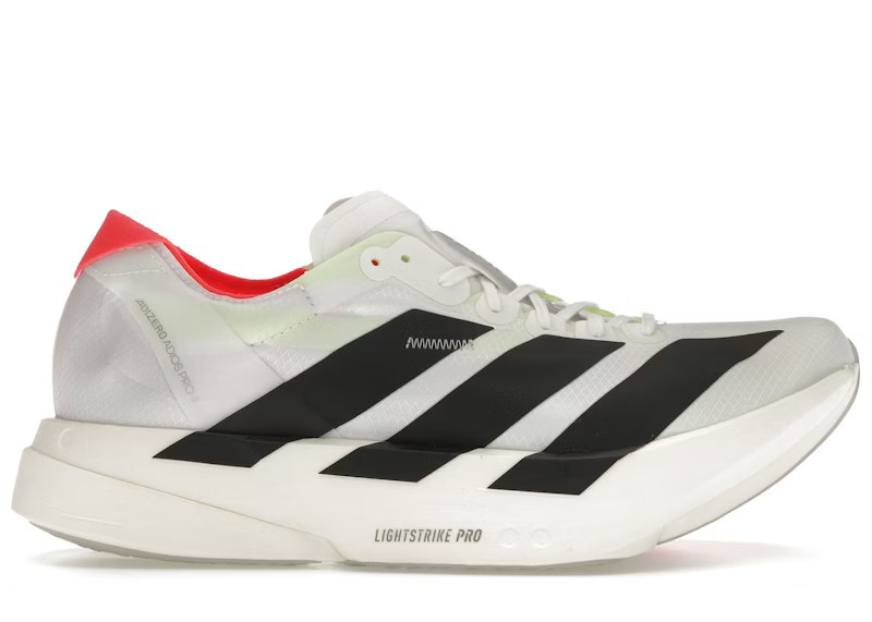 Men's Adidas Adizero Adios Pro 4 White Black Sneakers in Cloud White/Core Black/Silver Metallic | StockX