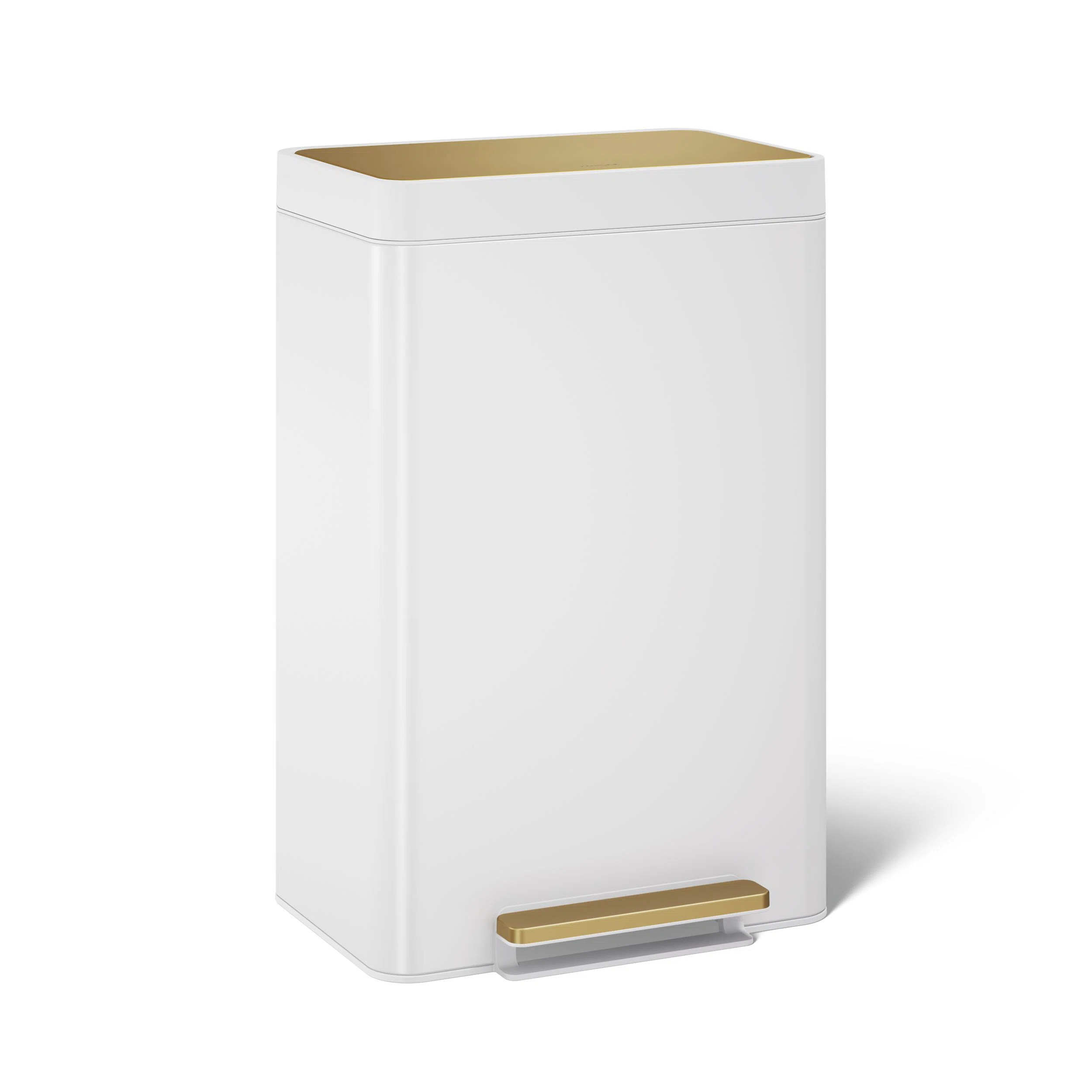Reset 13 Gallon Kitchen Trash Can, Stainless Steel Hand Free Step Trash Can with Quiet-Close Lid ... | Wayfair North America