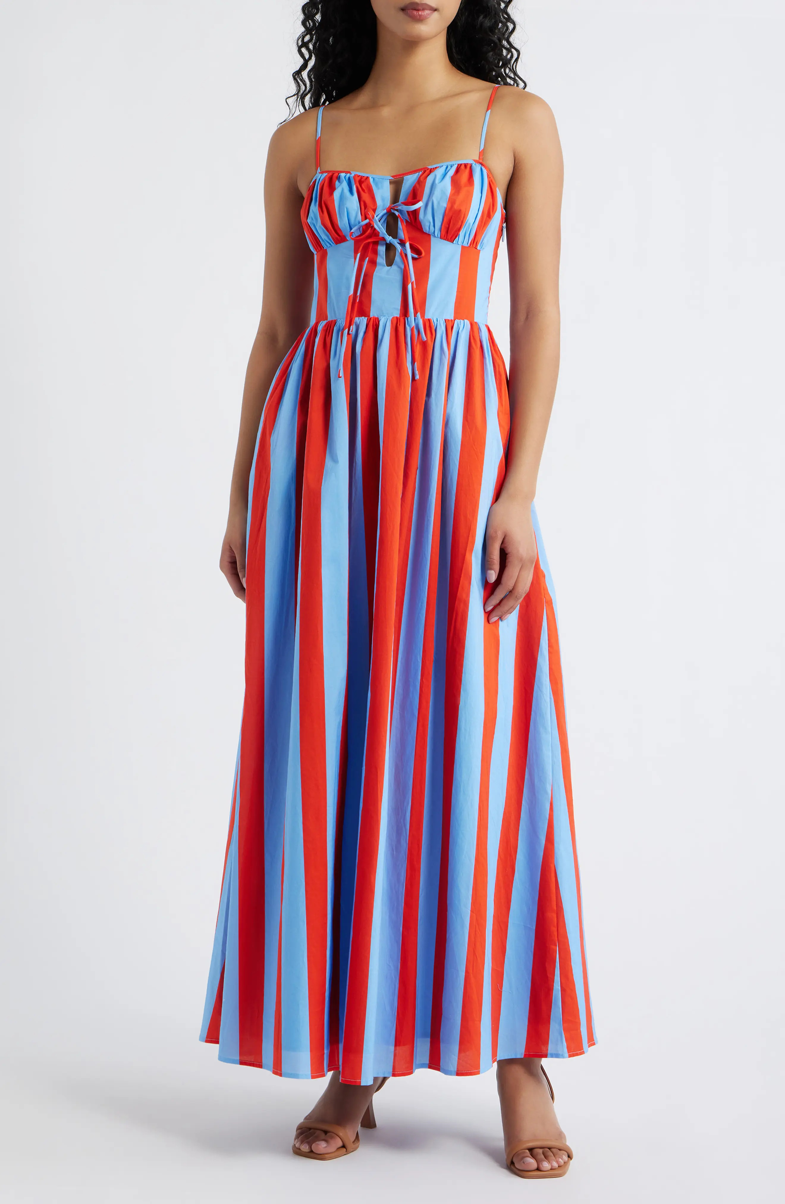 Primo Lace Back Stripe Sleeveless Maxi Dress (Women) | Nordstrom | Nordstrom