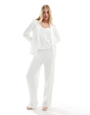 Vila Bridal sequin blazer, cami top and trouser co-ord in white | ASOS (Global)