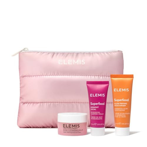 ELEMIS Way to Glow Exclusive Skincare Kit($70 Value) - Travel Set with Travel-Size Rose Cleansing Balm, Glow Priming Moisturizer & Midnight Facial, Nourish & Illuminate Skin all day | Amazon (US)