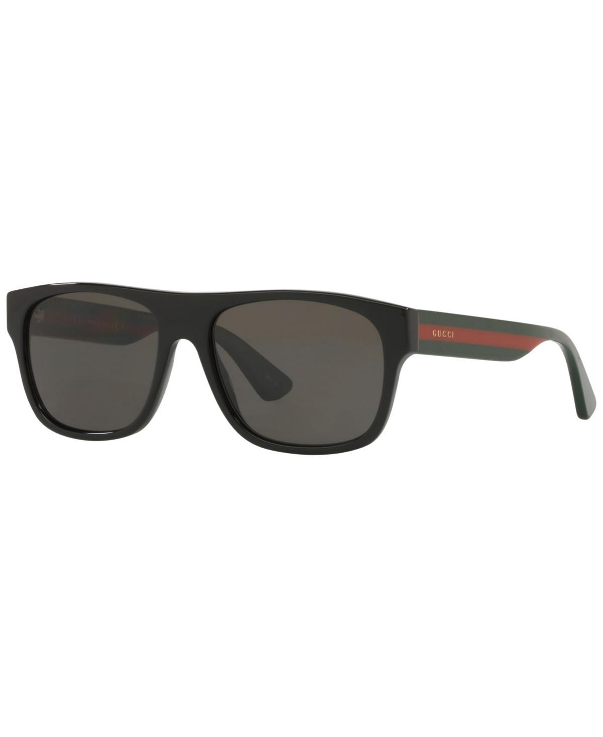 Gucci Men's Polarized Sunglasses, GG0341S - BLACK SHINY / GREY POLAR | Macy's