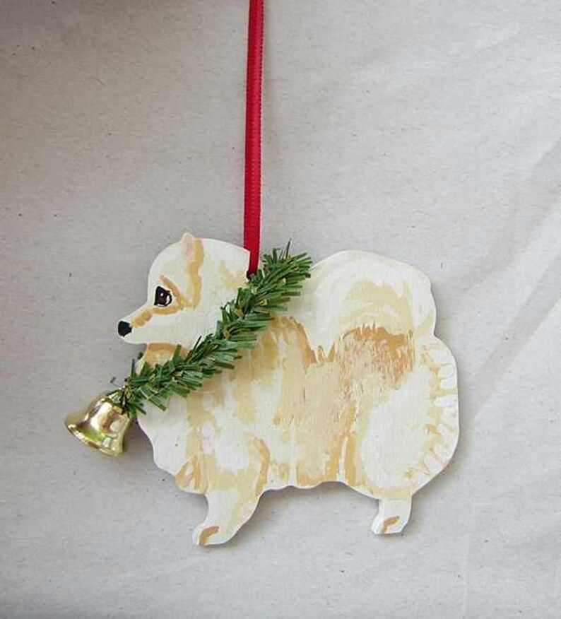 Hand-Painted POMERANIAN CREAM Wood Christmas Tree Ornament Artist Original....Nicely Painted | Etsy (US)