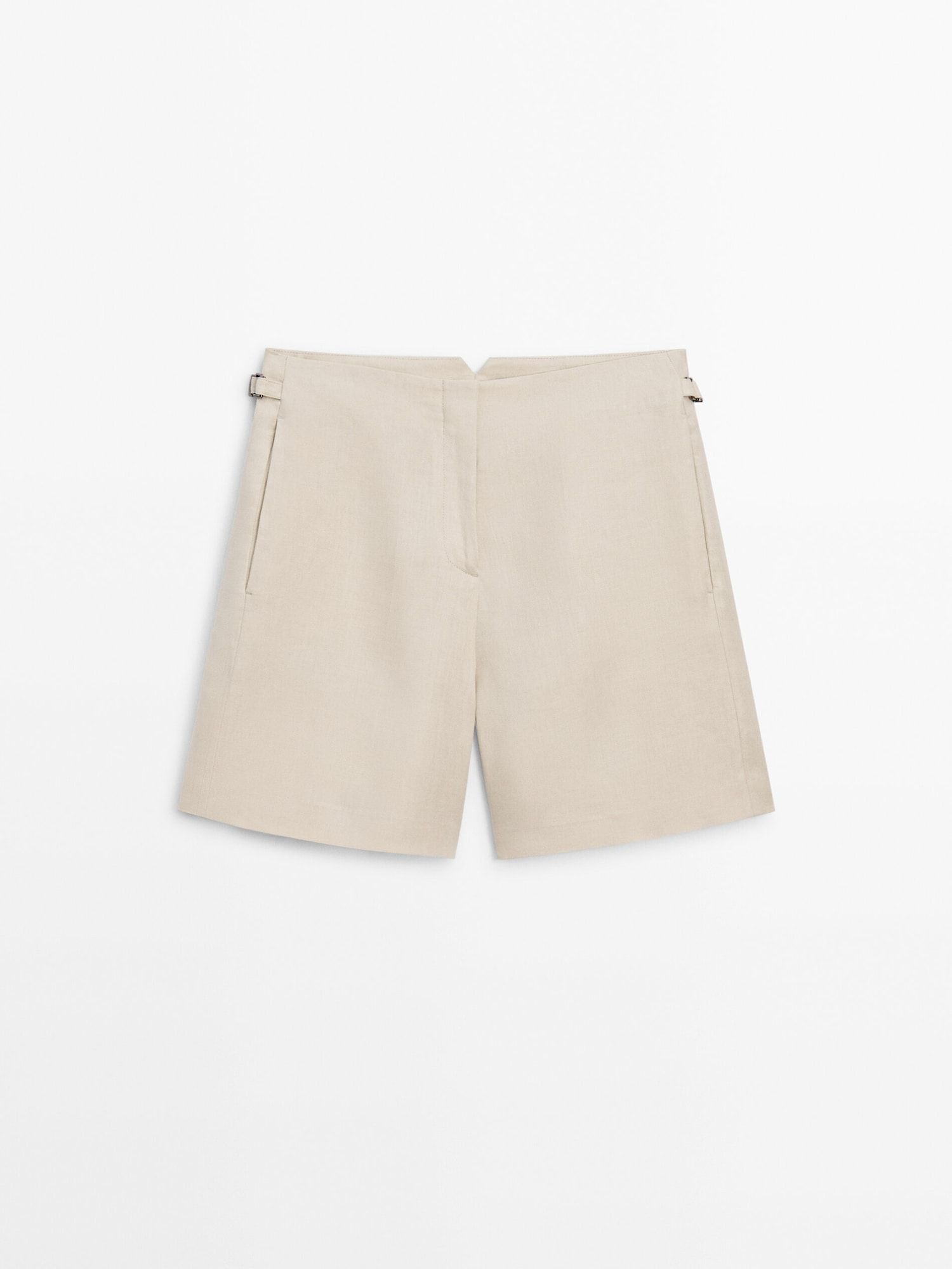 100% linen Bermuda shorts with buckles | Massimo Dutti (US)