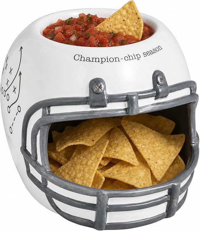 Mud Pie Football Helmet Chip And Dip Bowl, Game Day Football Serving Dishes | Amazon (US)