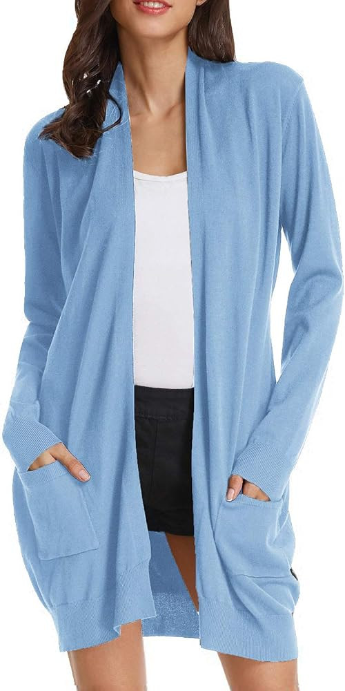 GRACE KARIN Essential Solid Open Front Long Knited Cardigan Sweater for Women | Amazon (US)