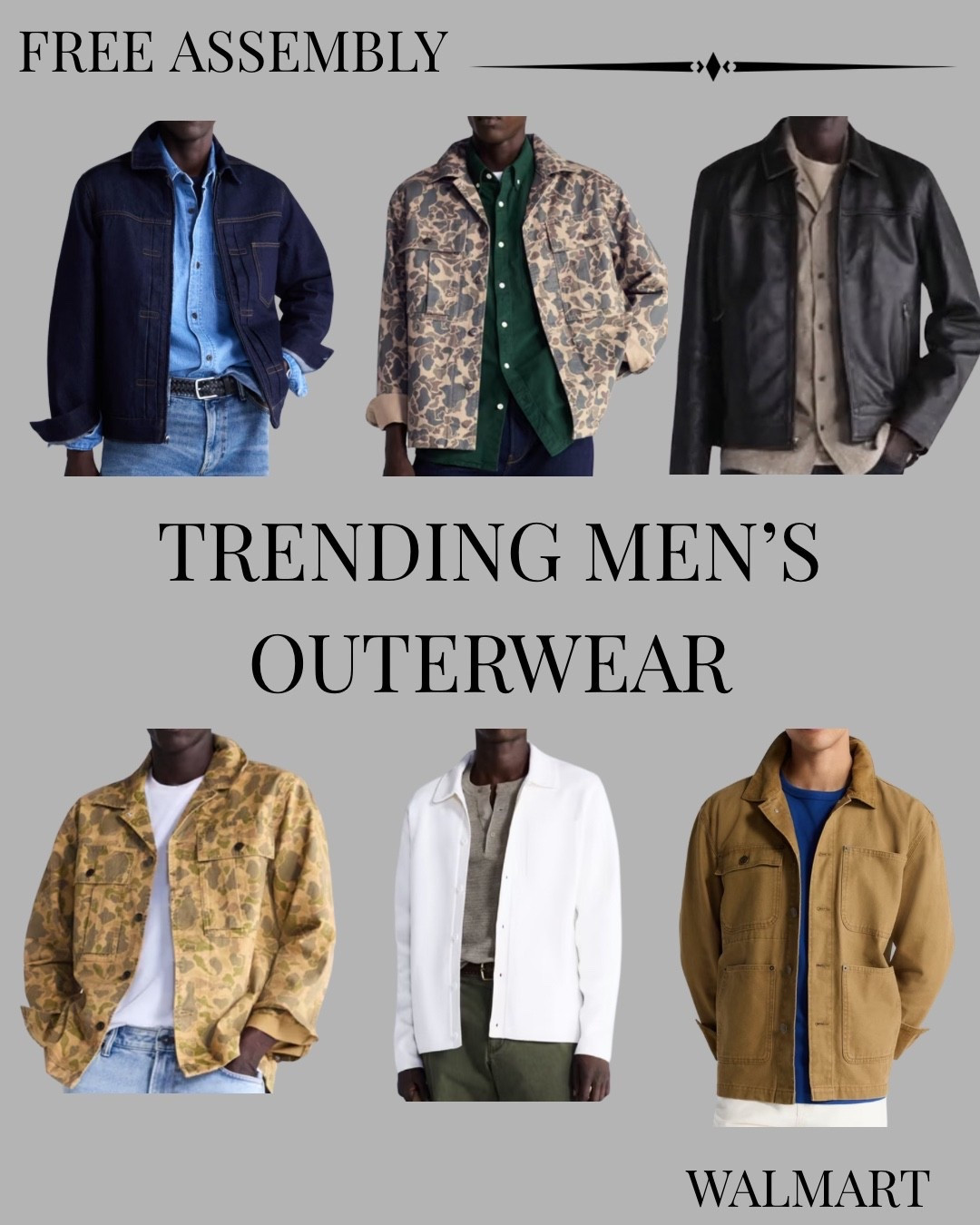 Trending men’s fall outerwear from Free Assembly at Walmart 🍂 
These jackets and layers make it easy to build a polished, modern wardrobe without spending a fortune. 
From denim and utility jackets to elevated leather-inspired layers, these are versatile pieces he can wear all season long.

#FreeAssembly #WalmartFashion #MensFashion #MensOuterwear #FallFashion

#LTKMens #LTKSaleAlert #LTKWorkwear