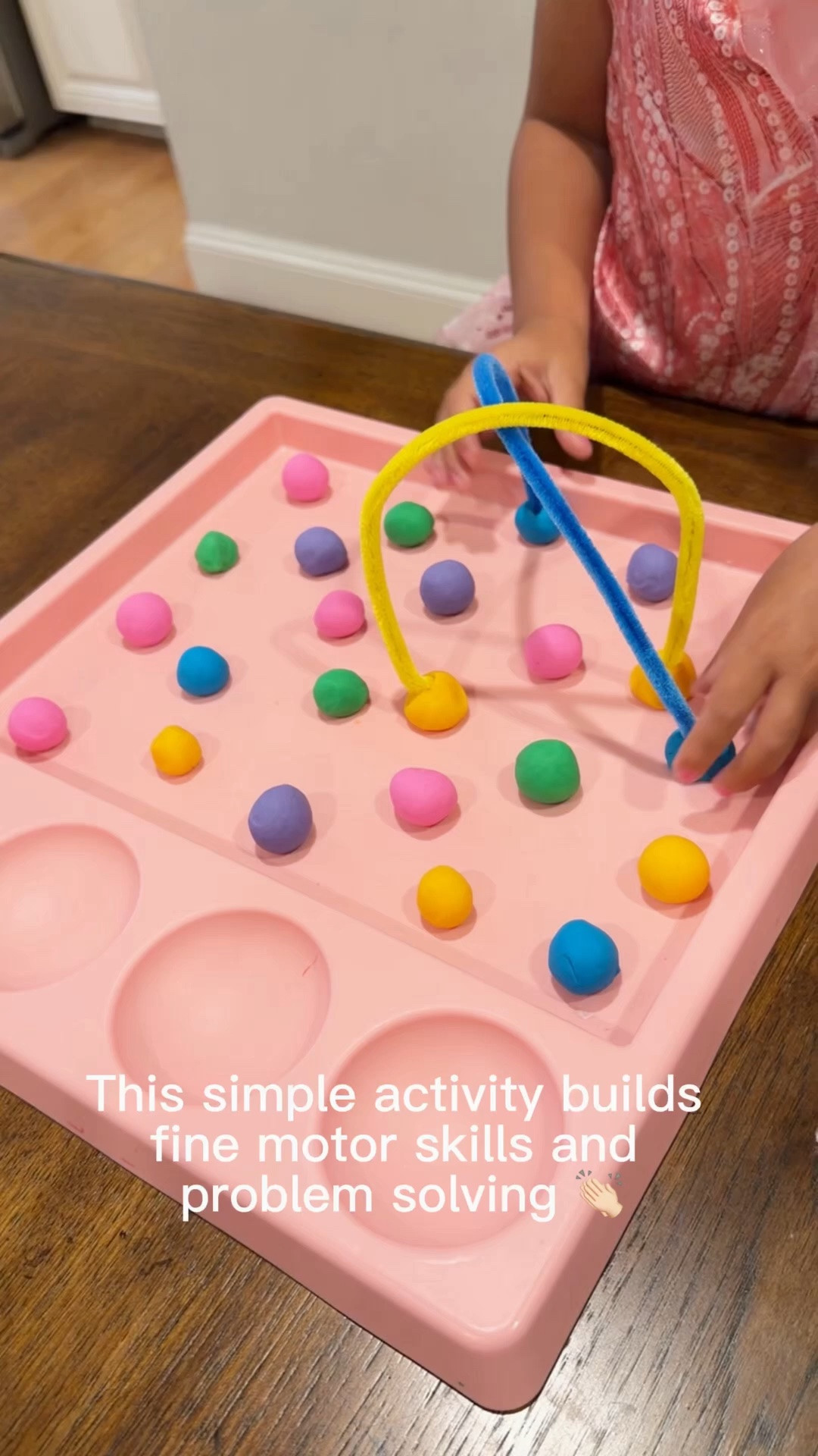 Comment LINK and I’ll send you everything I used for this easy color-matching activity! 🌈

Sometimes the simplest activities are the biggest hit! All you need is a few small Play-Doh balls and matching pipe cleaners. Your child connects the matching colors to build colorful “bridges” while learning through play.

✨ Practices color recognition
✨ Strengthens fine motor skills
✨ Encourages problem-solving
✨ Quick and easy to set up

Save this idea for the next time you need a low-prep activity that keeps little hands busy! 💛

#LTKmomlife #LTKKids