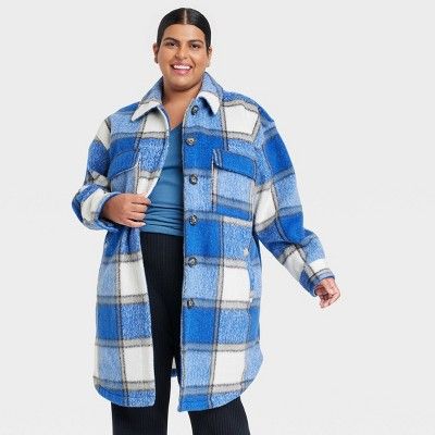 Women's Plus Size Shacket - Ava & Viv™ Plaid | Target