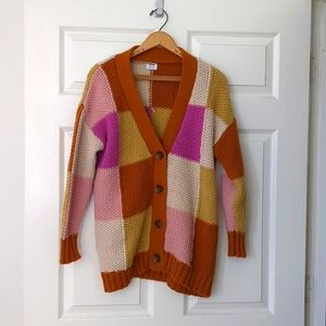 Cotton On splice patchwork chunky grandma knit cardigan slouchy XS | Poshmark