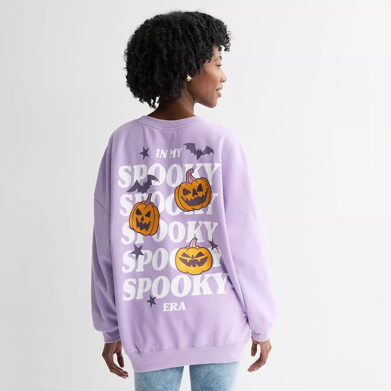 Juniors' In My Spooky Era Pumpkin Oversized Graphic Pullover | Kohl's