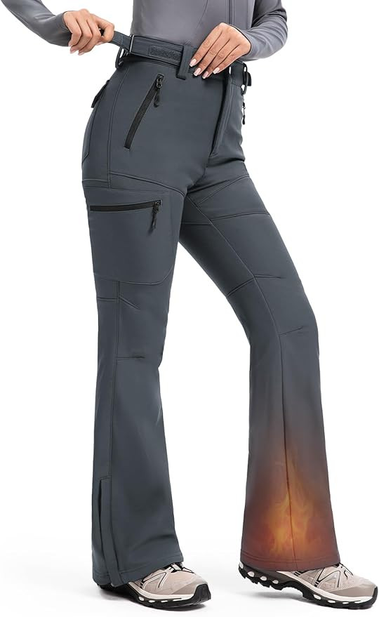 Moosehill Women's-Snow-Ski-Pants Water-Resistant Fleece Lined Winter Hiking Snowboard Thermal Ins... | Amazon (US)