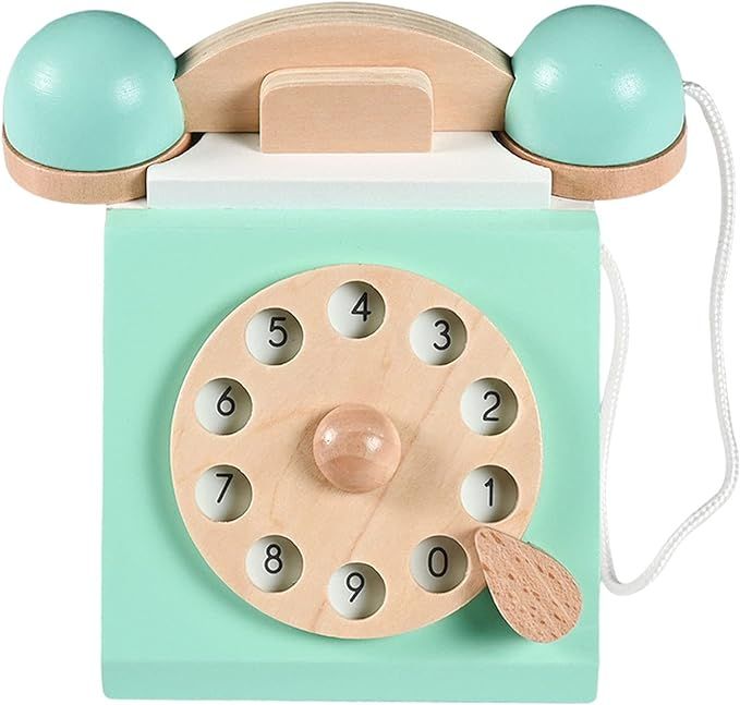 tachiuwa Realistic Vintage Dial Telephone Playset Pretend Play Montessori Interactive | Amazon (US)