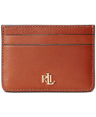 Lauren Ralph Lauren Full-Grain Leather Small Slim Card Case - Macy's | Macy's