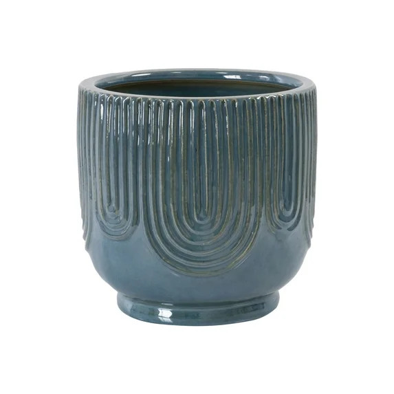 Beautiful 8" Soft Teal Pill Debossed Ceramic Planter by Drew Barrymore | Walmart (US)