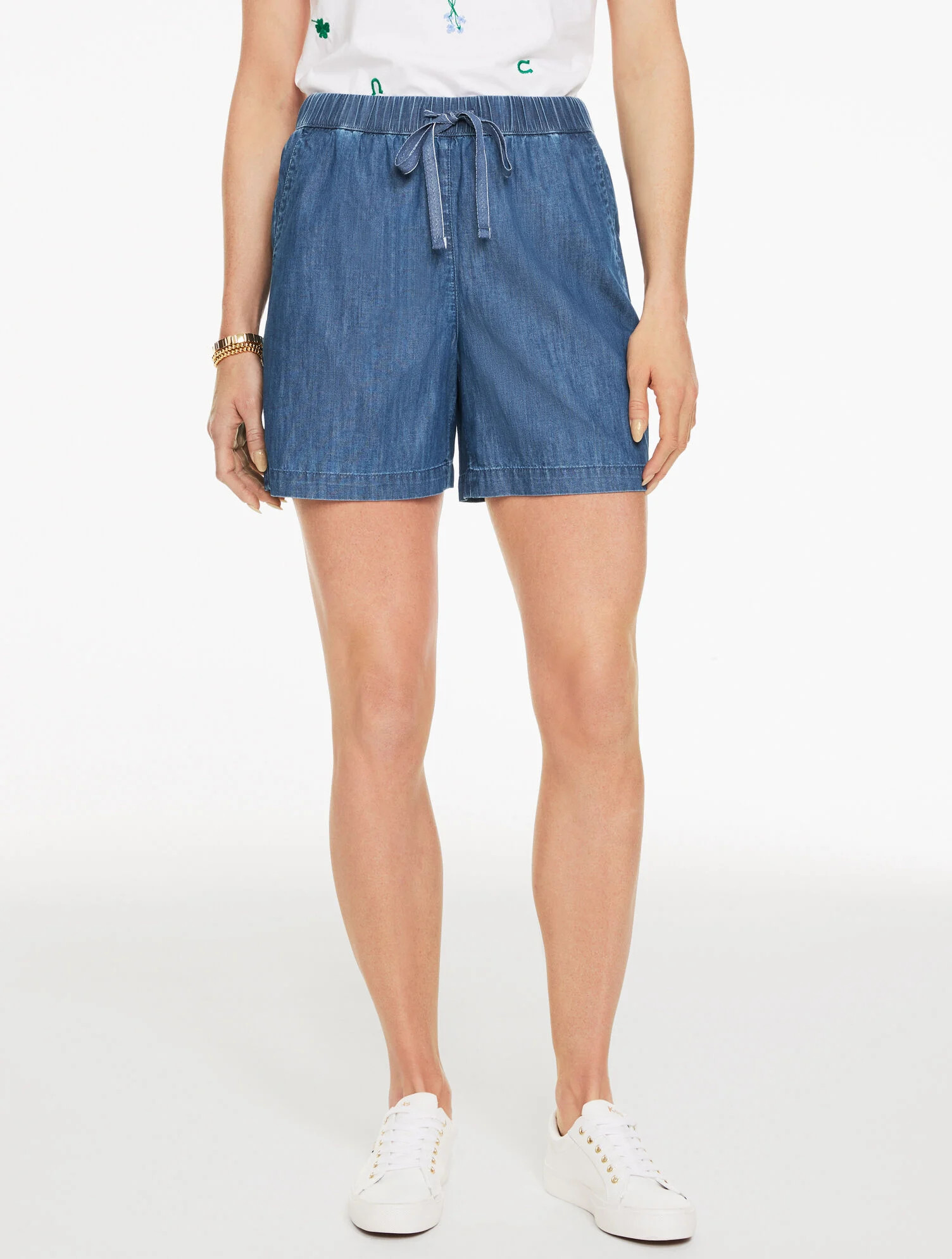 Pull-On Shorts - Chambray - 5” | Talbots