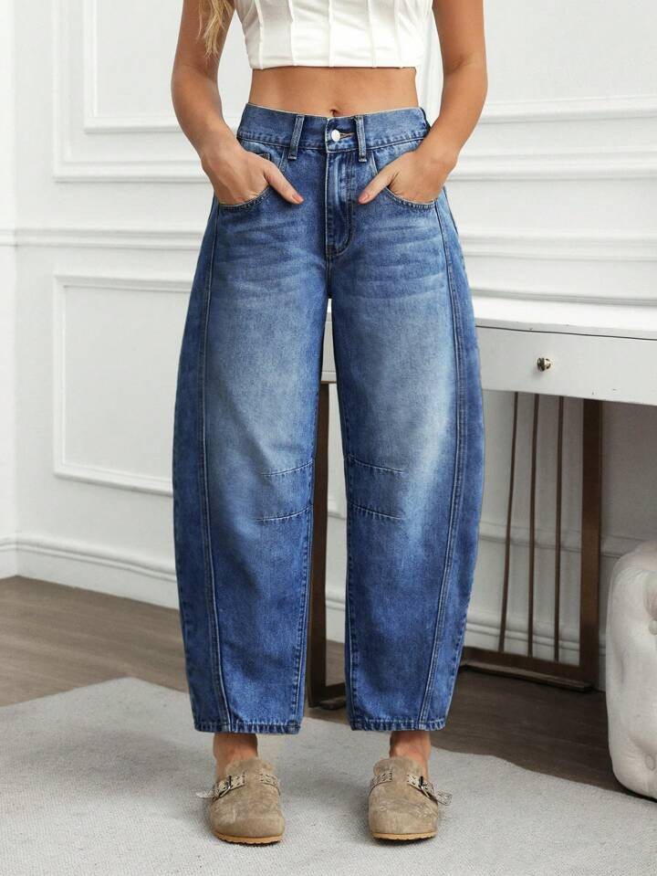 EMERY ROSE Women's Casual Washed Flare Leg Jeans | SHEIN