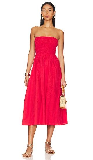 Madella Midi Dress in Cherry Tomato | Revolve Clothing (Global)