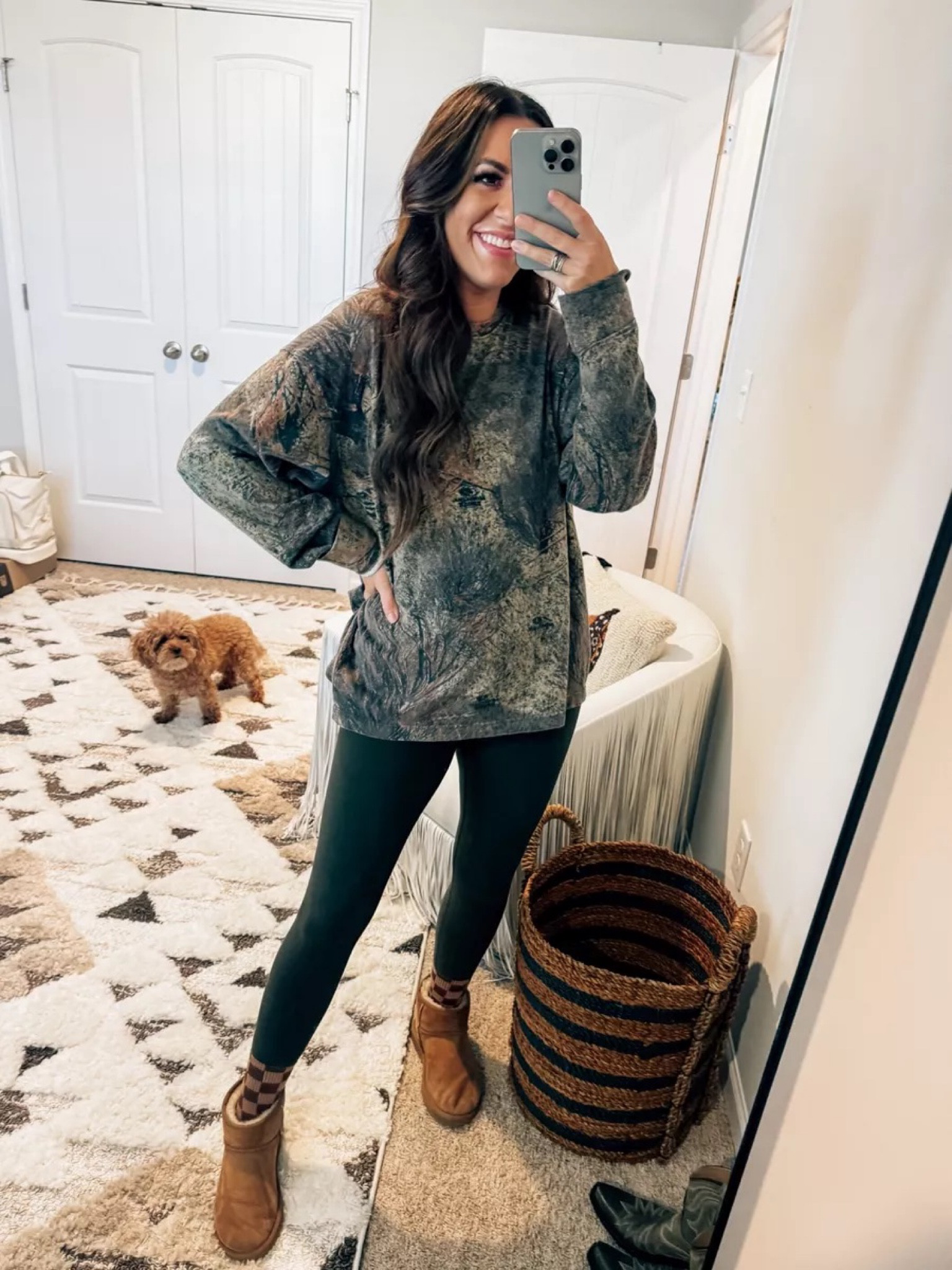 Camo shirts are so trendy right now. Linked a bunch of camo sweatshirts and these are my lululemon inspired butter leggings from Amazon and my mini uggs and favorite checked socks.
11/19

#LTKfindsunder100 #LTKSeasonal #LTKstyletip