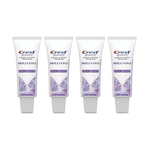 Crest 3D White Brilliance Advanced Whitening Travel Size Toothpaste, .85 oz. (Pack of 4) | Amazon (US)