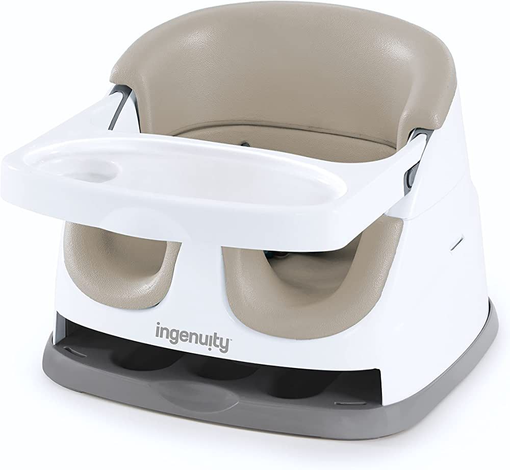 Ingenuity Baby Base 2-in-1 Booster Feeding & Floor Seat with Self-Storing Tray, Cashmere | Amazon (US)