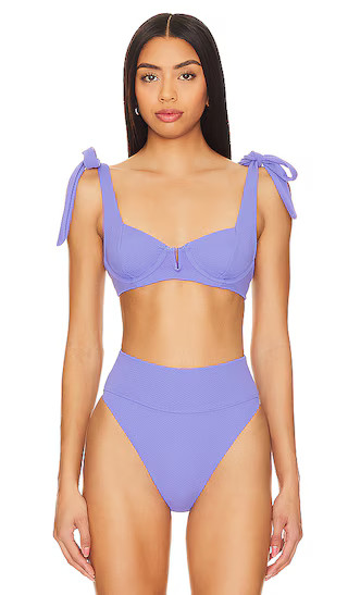Blair Bikini Top in Periwinkle Waffle | Revolve Clothing (Global)