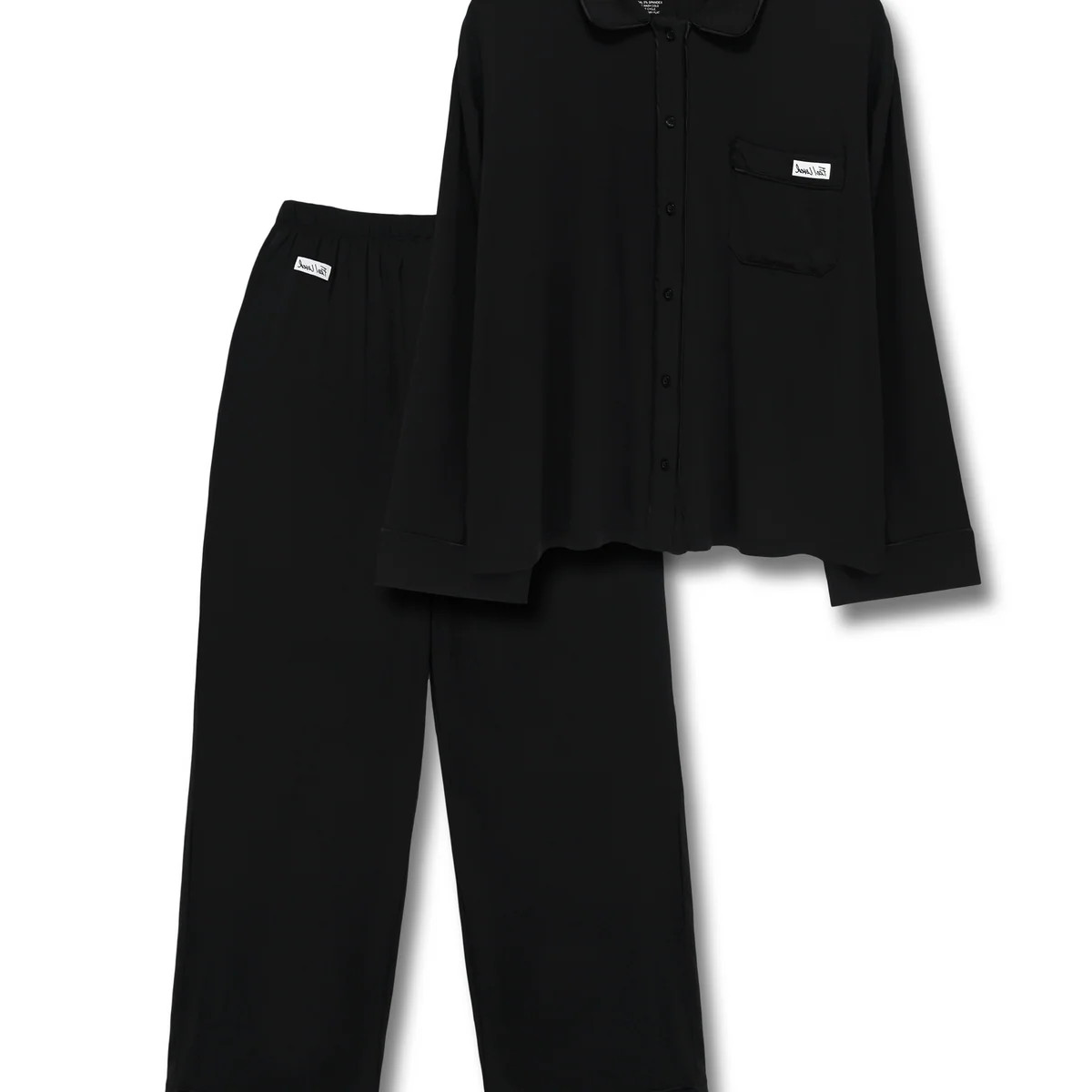 Long Sleeve Pajama Set in Black | Feel Loved