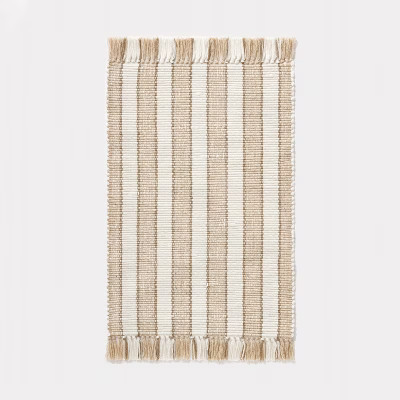 25"x38" Handloom Striped Indoor/Outdoor Accent Rug Natural - Threshold™ designed with Studio Mc... | Target