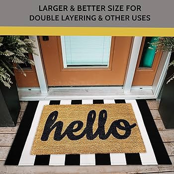 KOZYFLY Black and White Striped Rug 27.5x43 Inches Indoor Outdoor Rugs Hand Woven Cotton Washable... | Amazon (US)