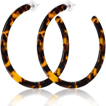 Gifts for women Women\‘s Mottled Hoop Earrings Bohemia Acrylic Resin Hoops Stud Earrings | Walmart (US)