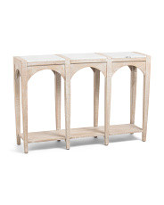 45x12x30 Marble Top Arched Slatted Console Table | Marshalls