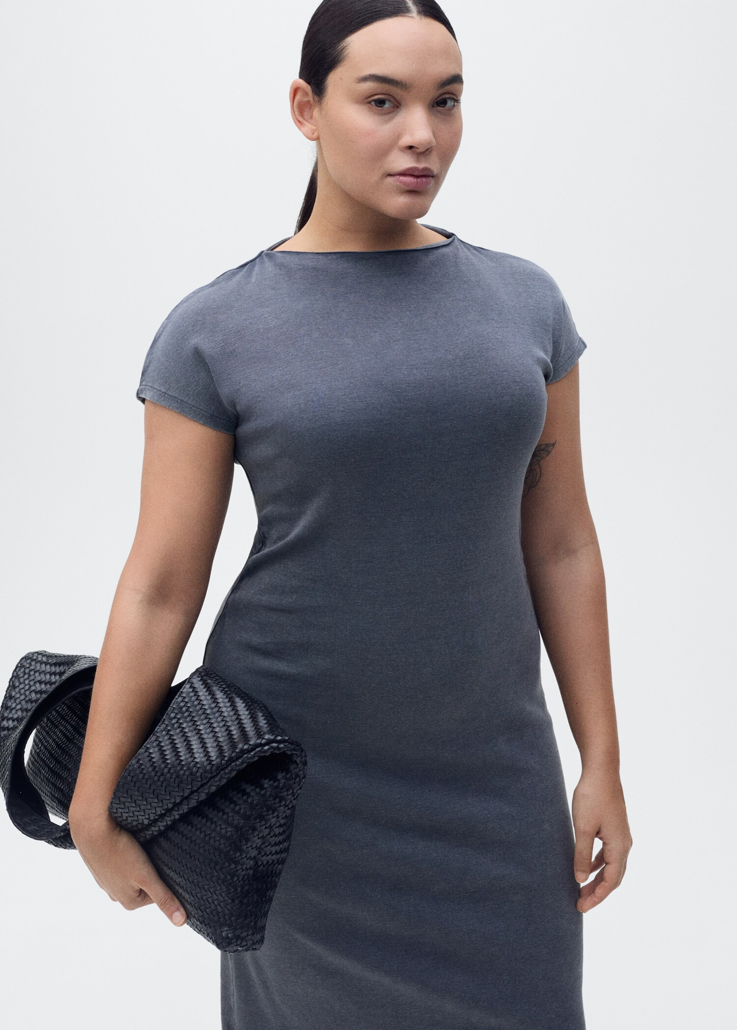 Midi-dress with draped detail - Women | MANGO USA | Mango (US/MX/AU)