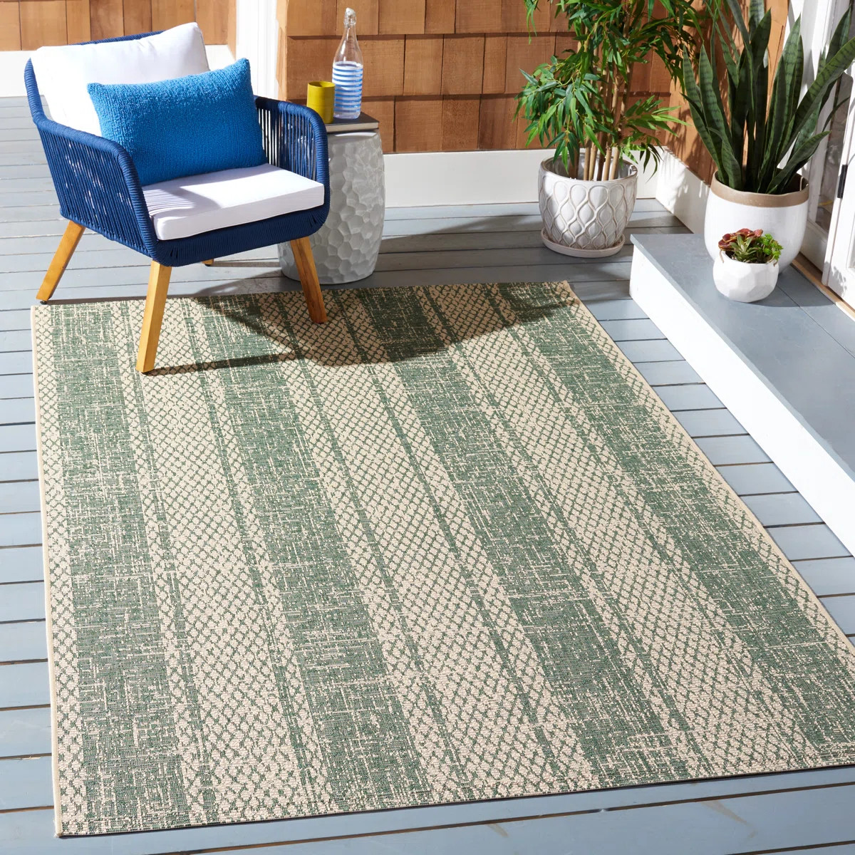 Beedle Performance Striped Indoor/Outdoor Area Rug | Wayfair North America