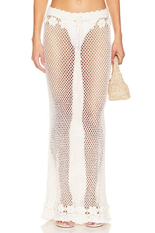 Tularosa Zanea Ruffle Maxi Skirt in White from Revolve.com | Revolve Clothing (Global)