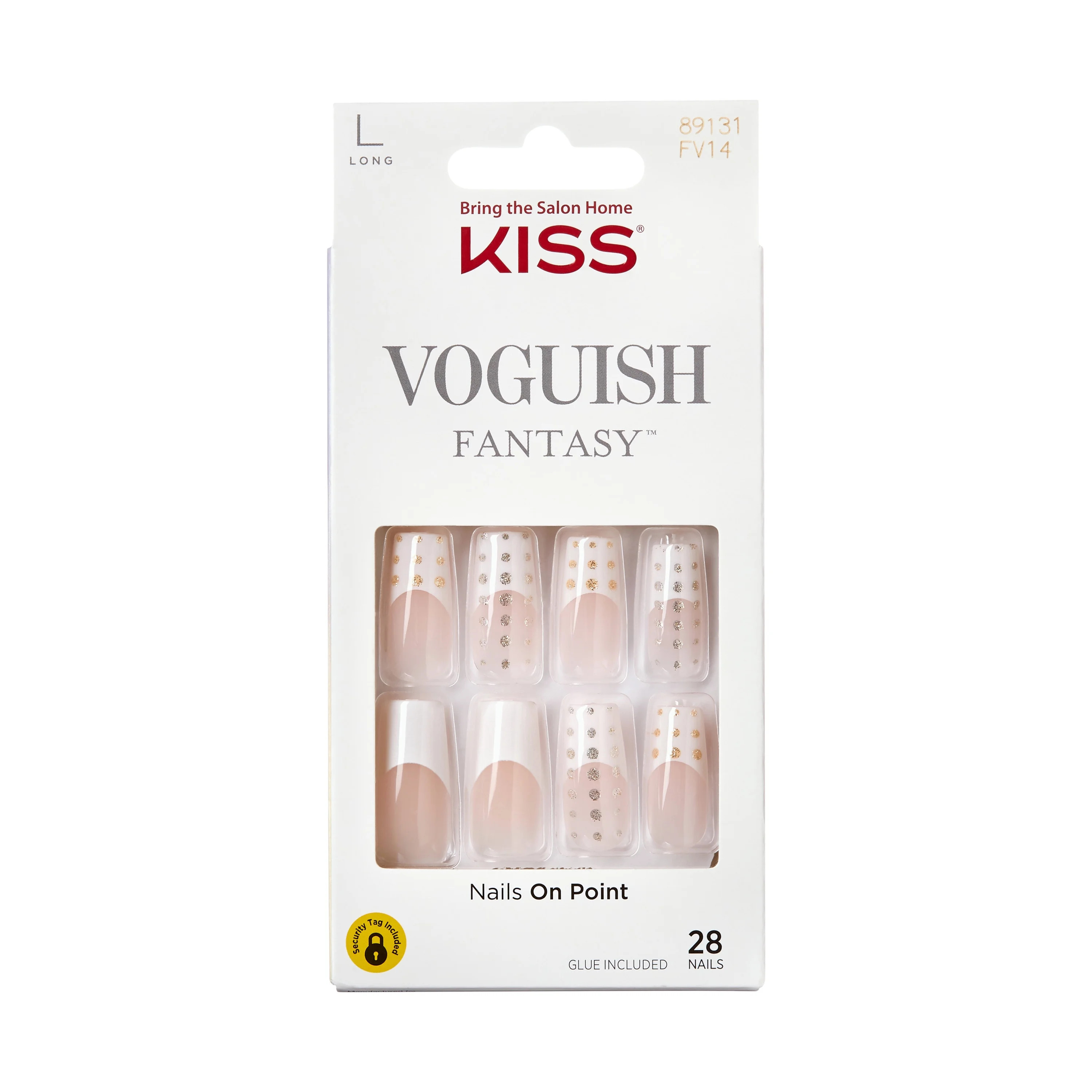 KISS Voguish Fantasy 'Intimidated' Fake Nails, White, Long Length, Square Shaped, 31 Ct. | Walmart (US)