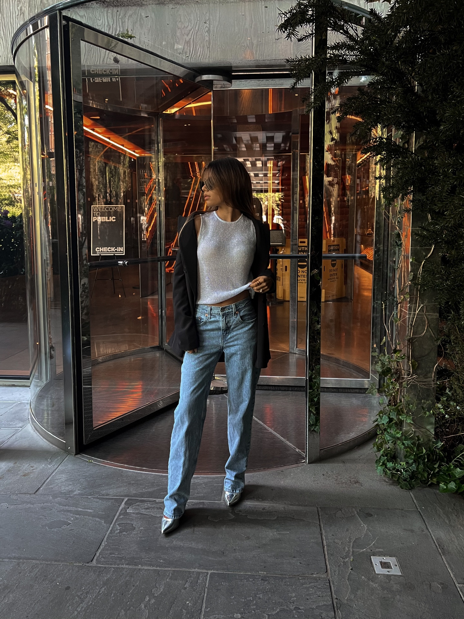 Night out in nyc outfit! Wearing a small top & 24 in the denim 🖤🪩 #FoundItOnAmazon #amazonfinds 

#LTKstyletip #LTKSeasonal #LTKunder50