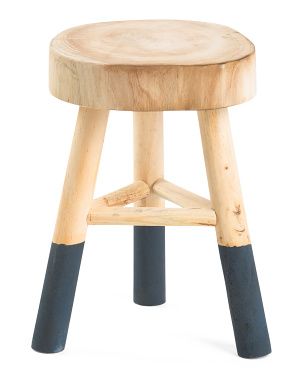 18in Wooden Stool With Dipped Legs | TJ Maxx