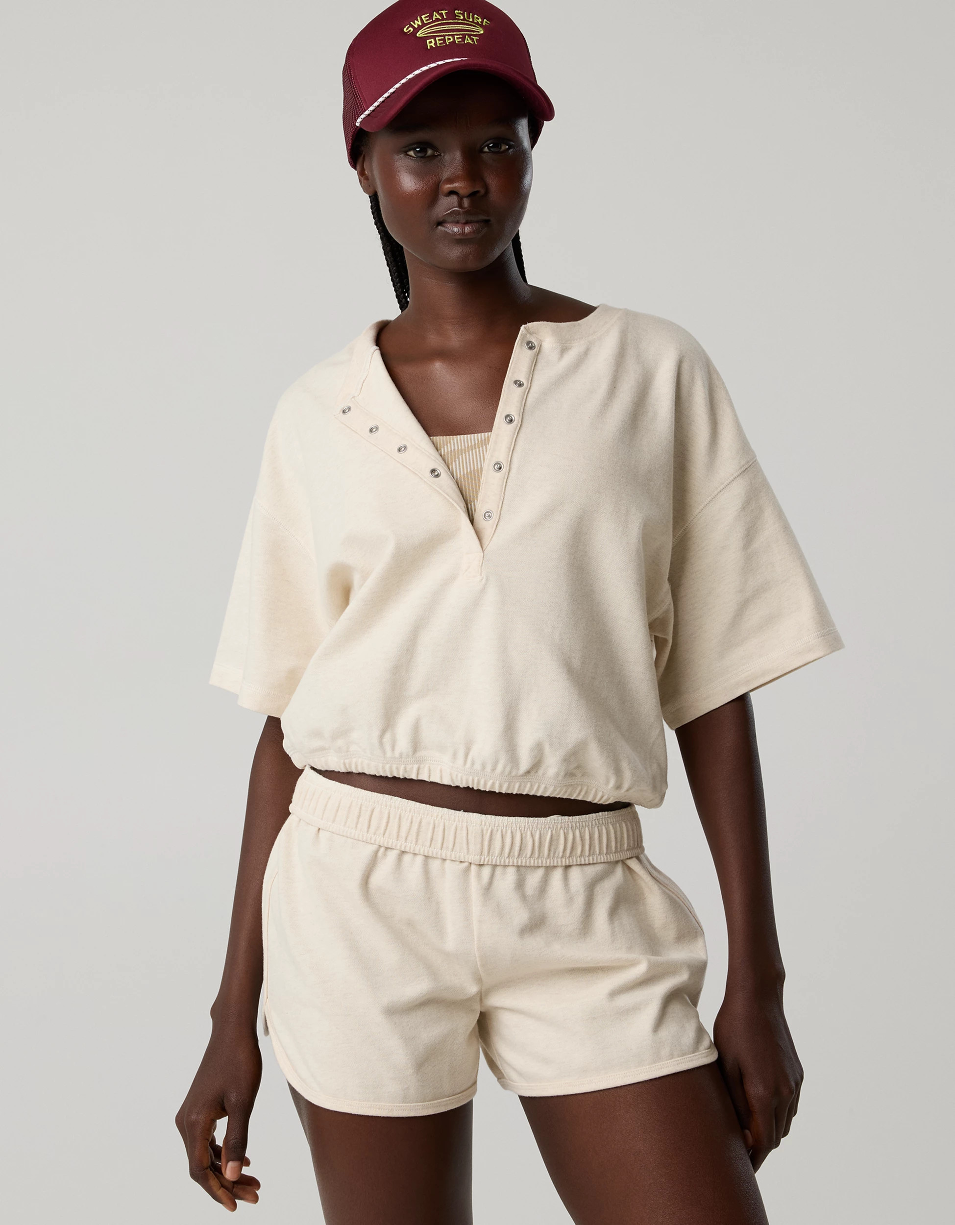 OFFLINE By Aerie Pique Henley Short Sleeve T-Shirt | Aerie