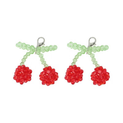 Unique Bargains Cherrys Beaded Shoelace Charms Red Green 1 Pair | Target
