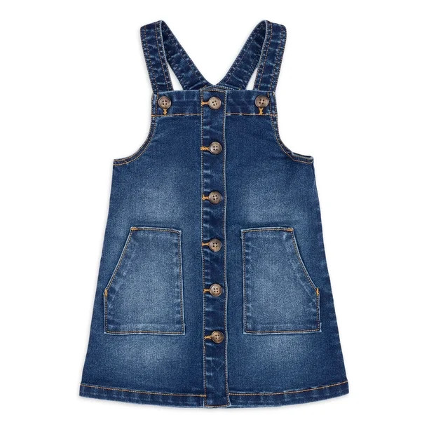Wonder Nation Baby & Toddler Girls Jumper Dress (Sizes 12M-5T) | Walmart (US)