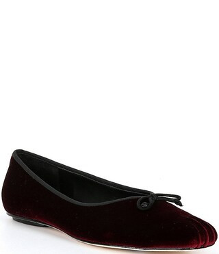 x Courtney Grow James Velvet Bow Ballet Flats | Dillard's