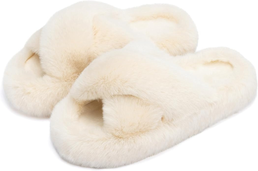 Chantomoo Women's Slippers Memory Foam House Bedroom Slippers for Women Fuzzy Plush Comfy Faux Fu... | Amazon (US)