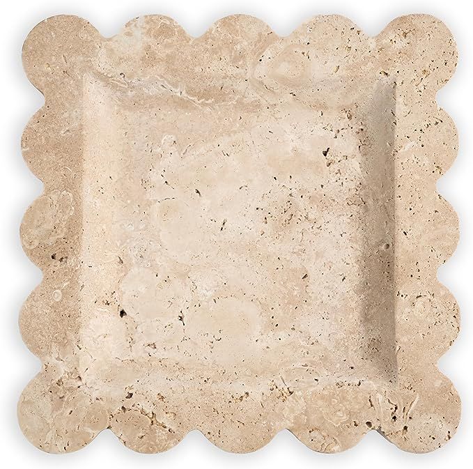 Travertine Scalloped Marble Tray Catch All by Ceremony Home | Amazon (US)